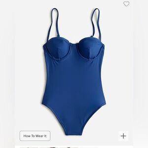 NWT J. Crew Harbor Blue Women's One Piece Balconette Swimsuit 6​